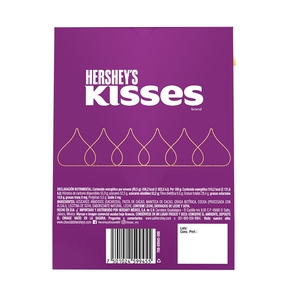 Chocolate Hershey's Kisses Molto Dark 85.5g