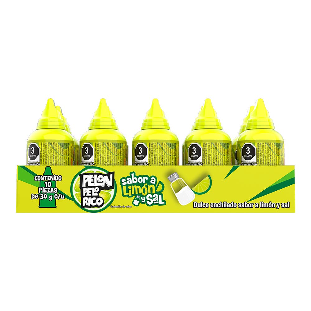 Pelon Pelo Rico sabor Limon y Sal 30 g pack de 10 piezas