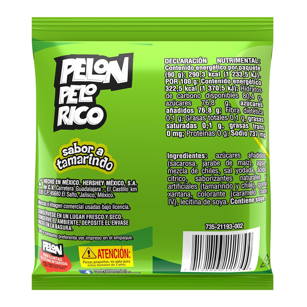 Pelon Pelo Rico sabor a Tamarindo 30 g pack de 10 piezas